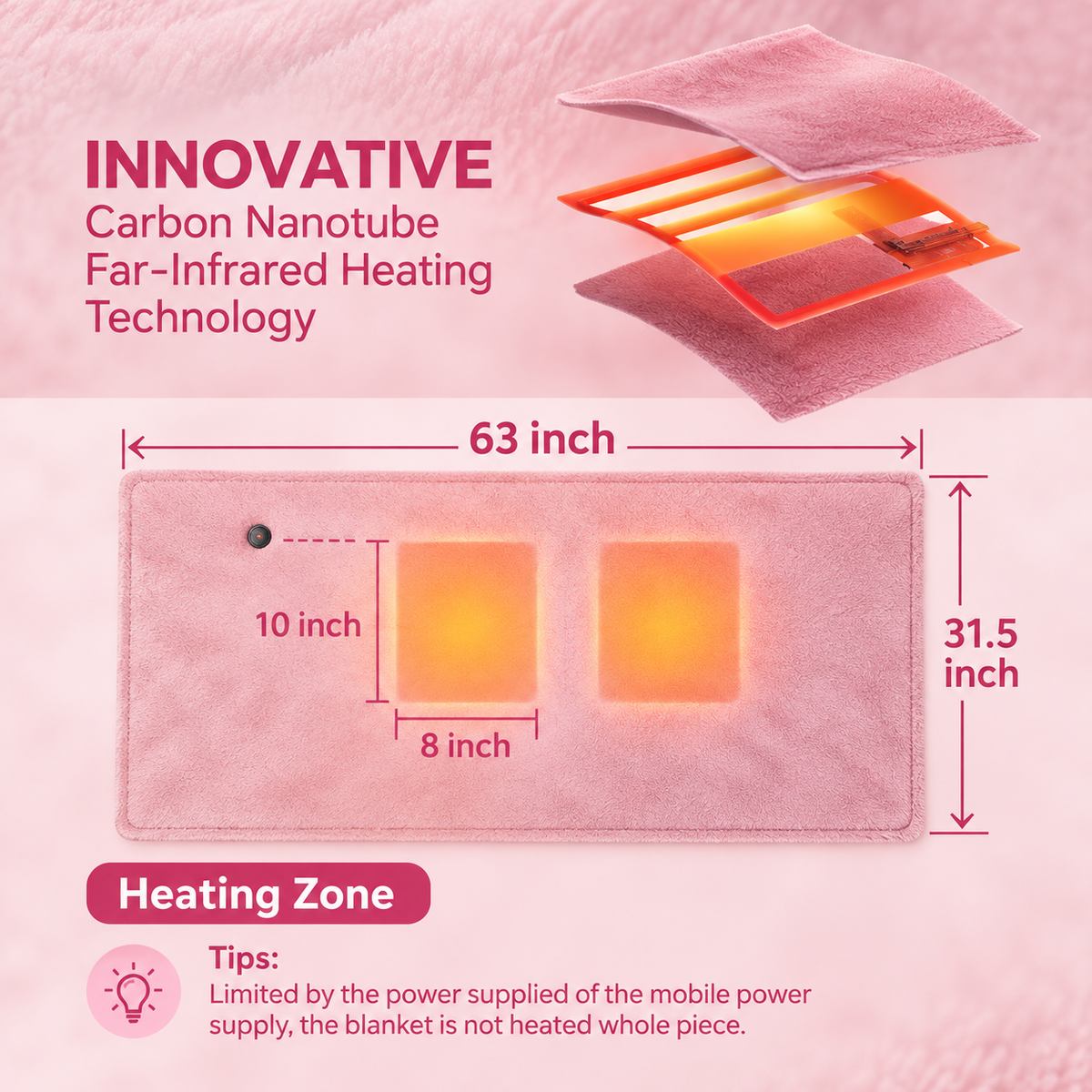 Coral Velvet Heated Blanket